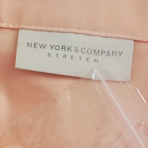 New York & Company Stretch Pink Button Down Shirt L - Picture 7 of 9